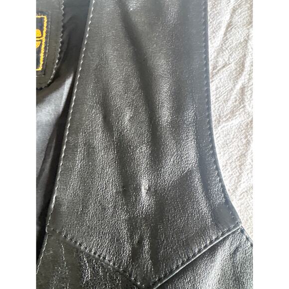 PJ’s Hobo Industries Black Leather Vest Men’s Size M Snap Front Western Biker - Picture 4 of 6